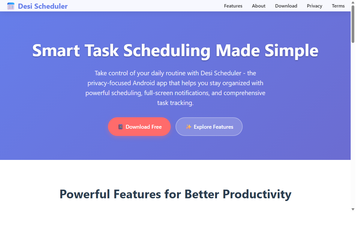 Desi Scheduler Screenshot