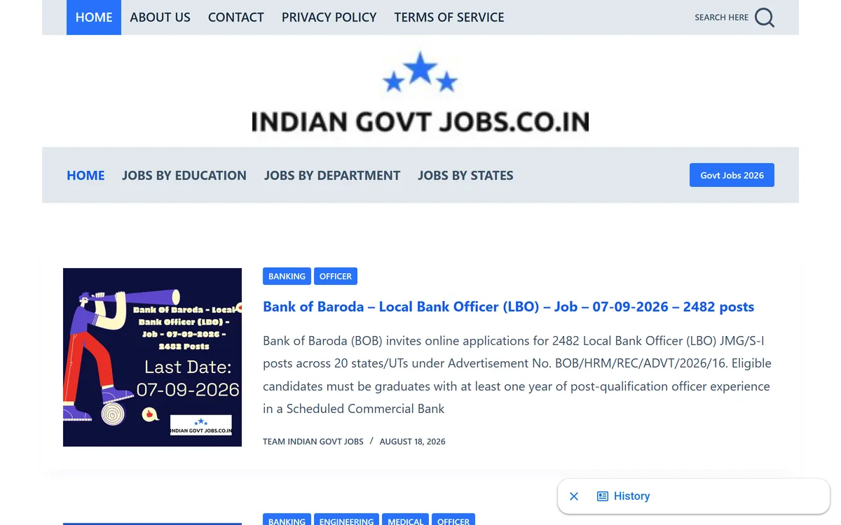 Indian Govt Jobs screenshot